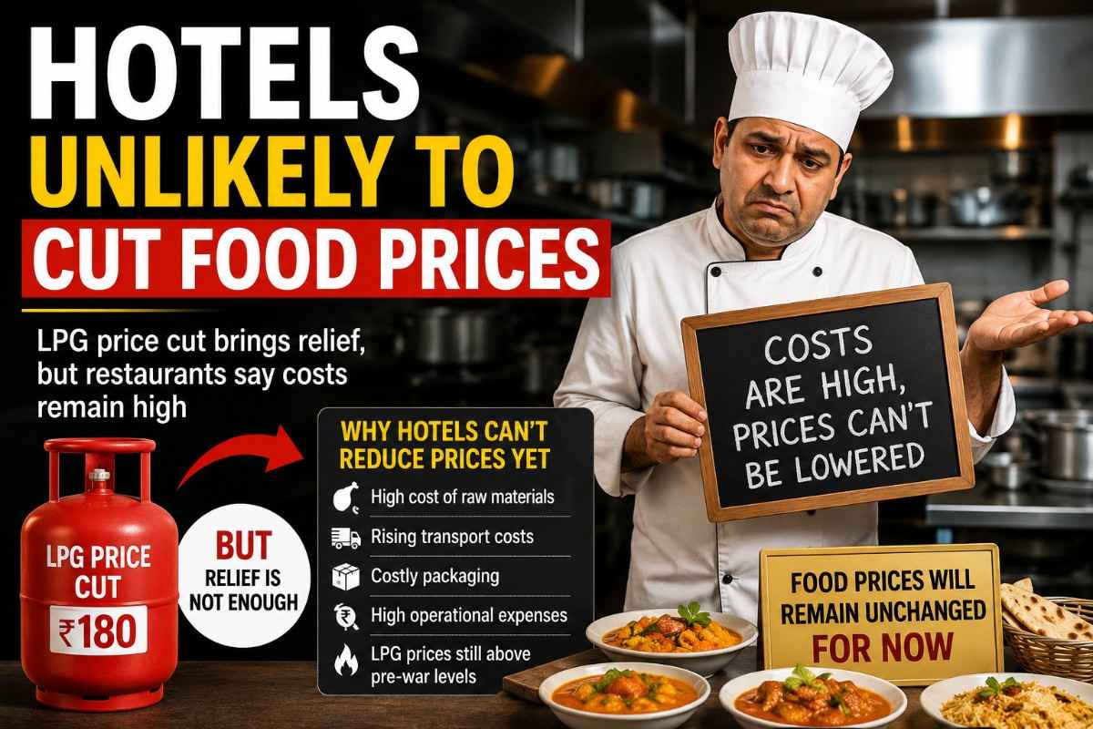 Hotels Unlikely to Cut Food Prices Soon Despite LPG Relief, Owners Seek Pre-War Rates