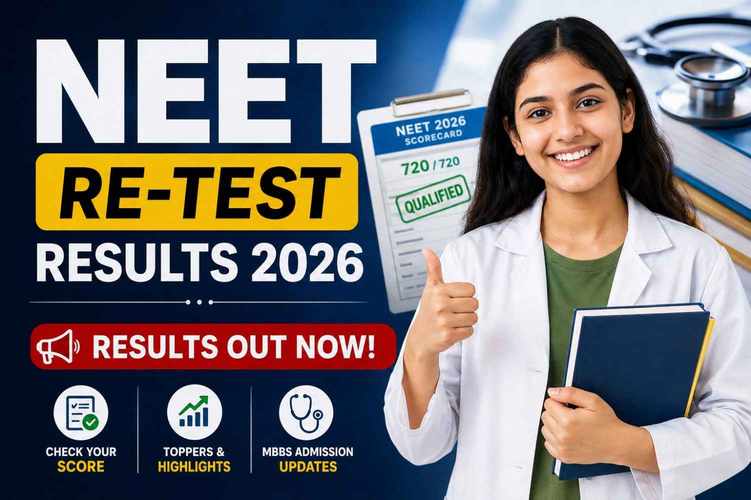 NEET Re-Test Results 2026: 12 Tamil Nadu Students Score Above 690, Top Performers Revealed. 1 NEET Re-Test Results 2026