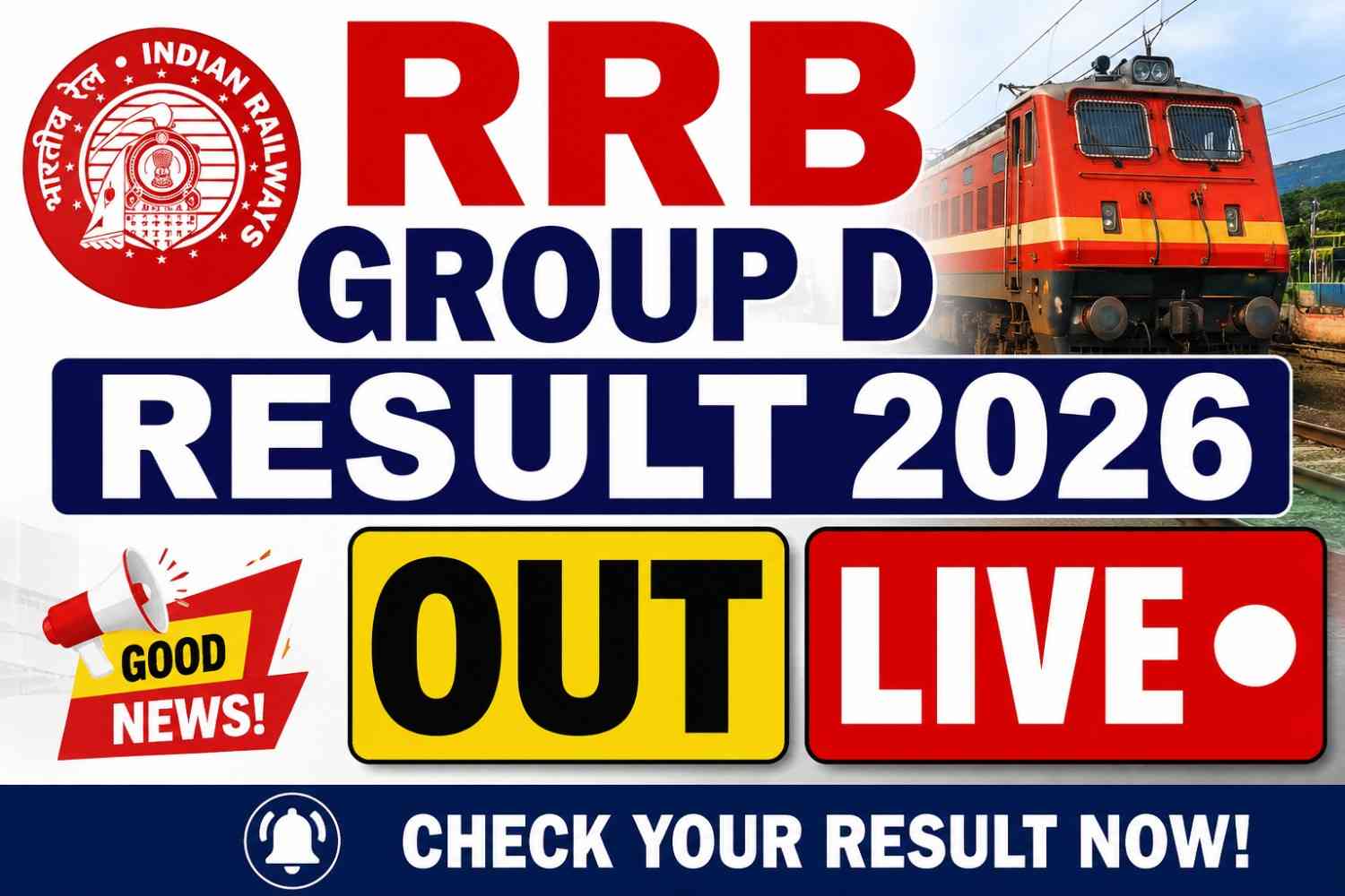 RRB Group D Result 2026 OUT LIVE: Check Zone-wise Merit List PDF, Direct Link