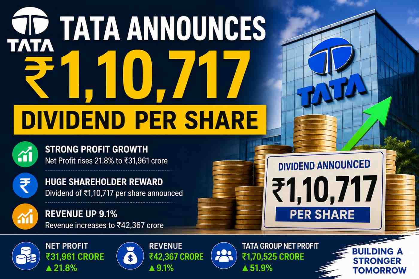 Tata Announces ₹1,10,717 Dividend Per Share as Net Profit Jumps Sharply