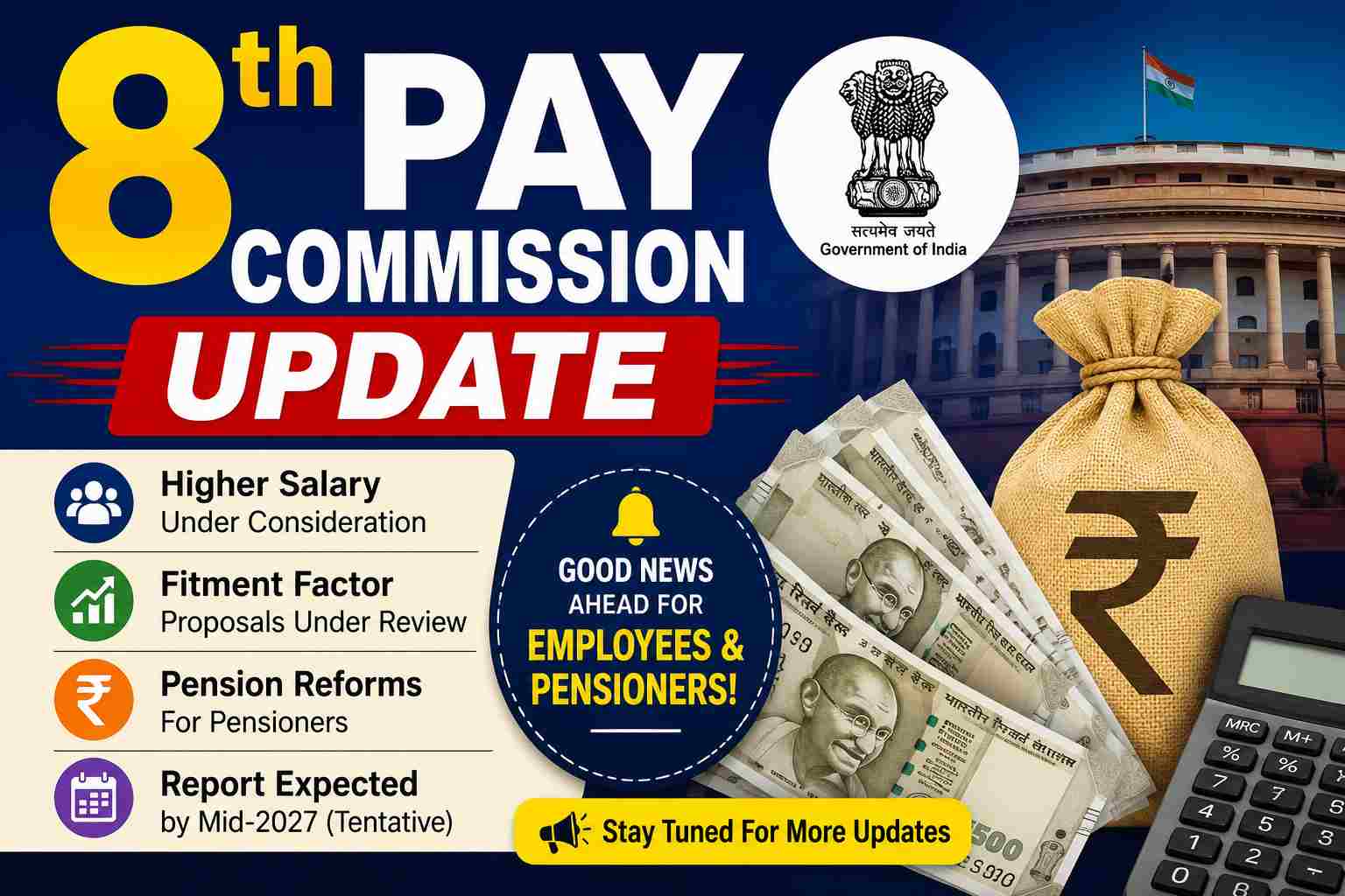 8th Pay Commission Update: Will Basic Pay Increase for All Central Government Employees?