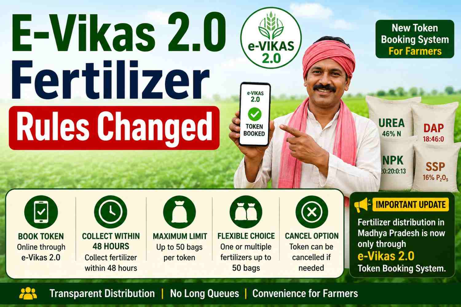 E-Vikas 2.0 Fertilizer Rules Changed: New Token Booking Update