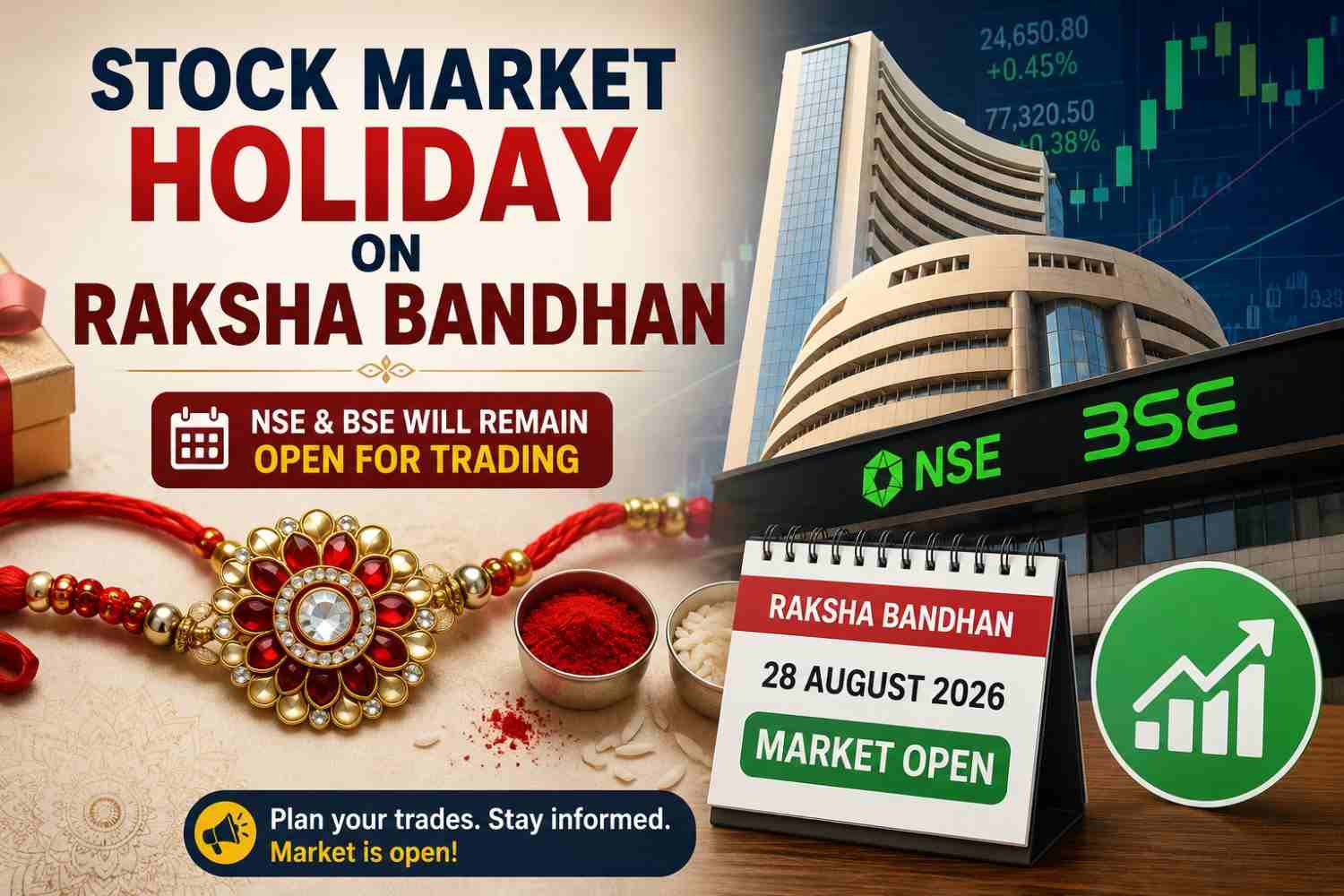 Stock Market Holiday on Raksha Bandhan: NSE, BSE Open or Closed on 28 August? 1 Stock Market Holiday on Raksha Bandhan