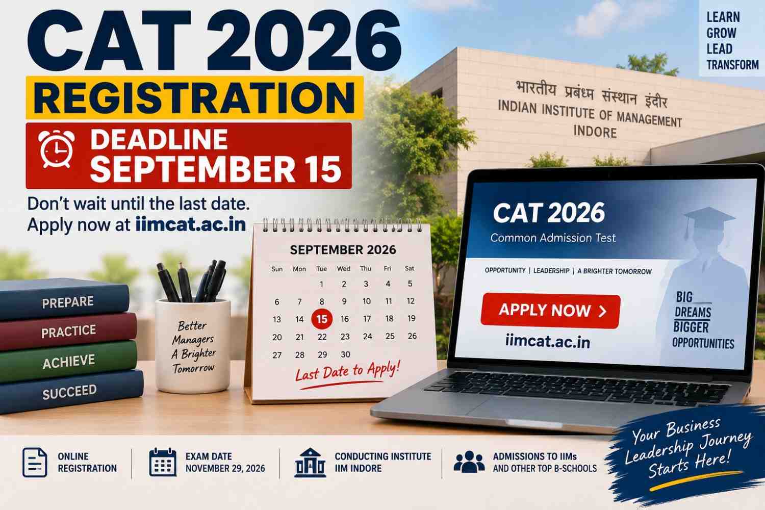 CAT 2026 Registration Deadline September 15: Apply Now at iimcat.ac.in 1 CAT 2026 Registration Deadline