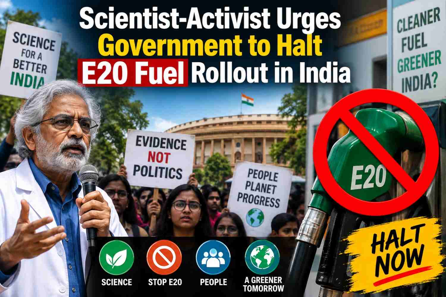Scientist-Activist Urges Government to Halt E20 Fuel Rollout in India