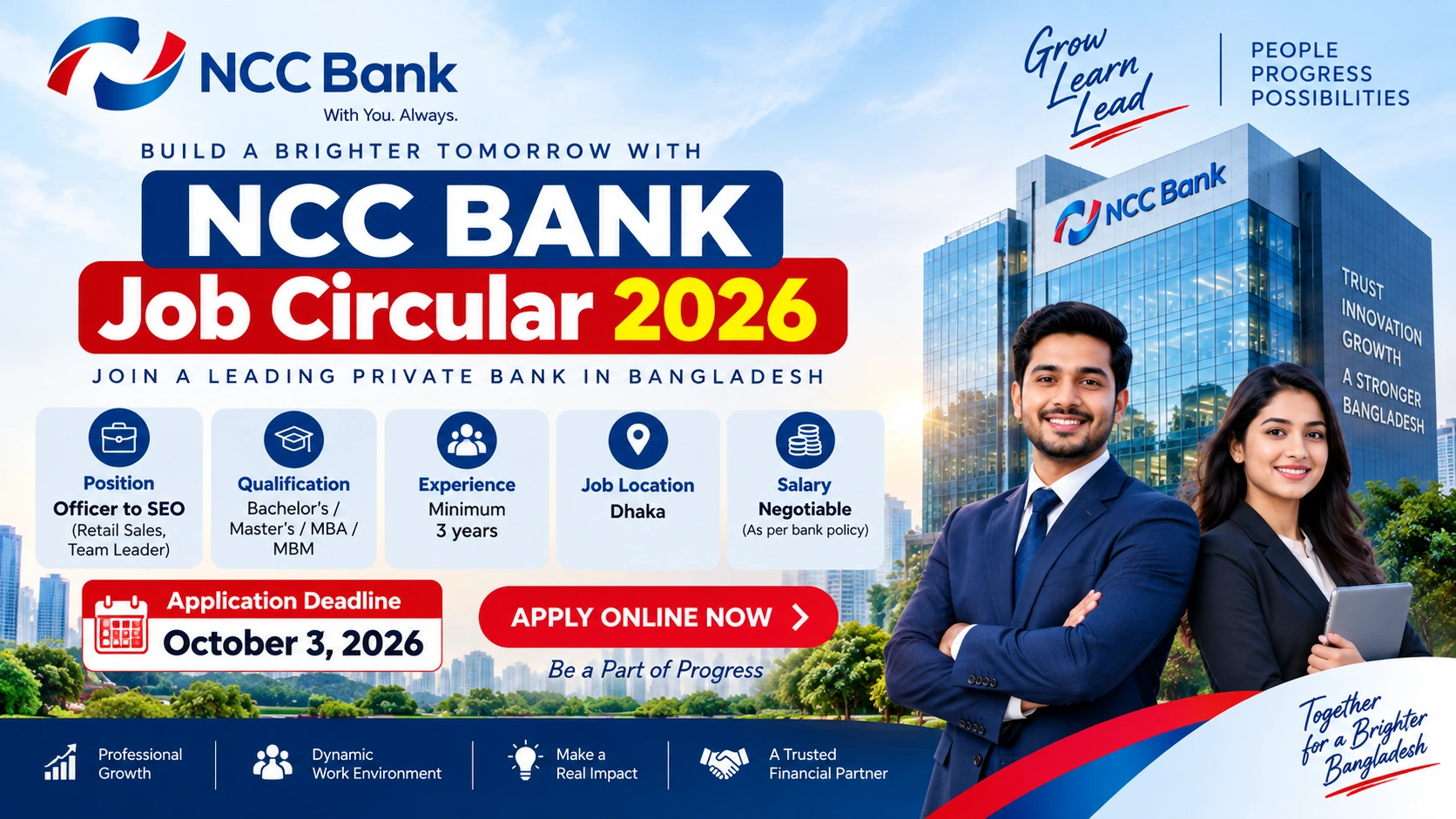 NCC Bank Job Circular 2026: Apply for Officer Posts. 4 NCC Bank Job Circular 2026