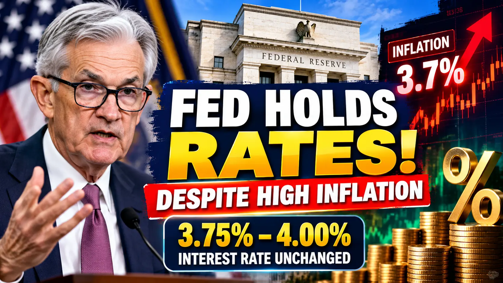 Federal Reserve Holds Interest Rates at 3.75%–4% Despite Inflation