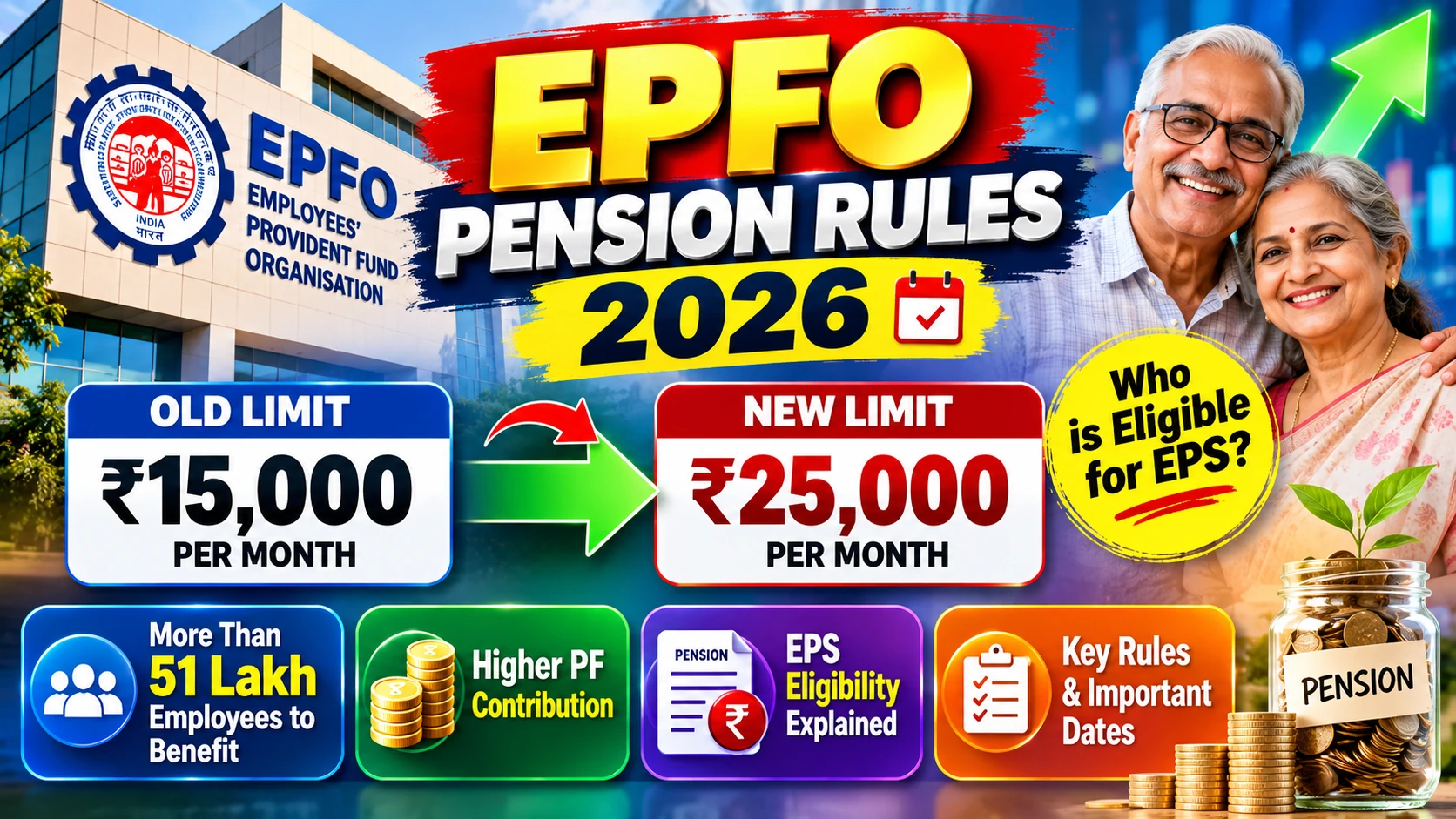 EPFO Pension Rules 2026: Who Qualifies Under ₹25,000 Limit?